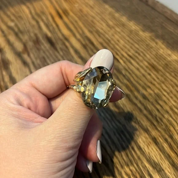 Vintage massive smoky quartz crystal ring - Picture 5 of 8